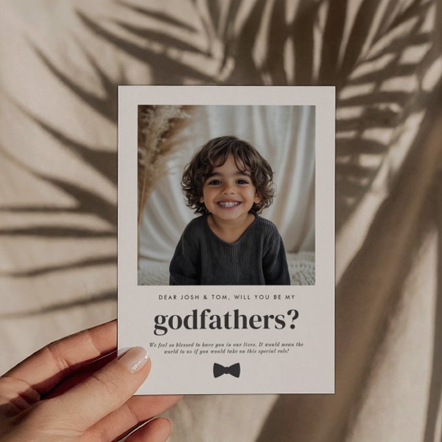 Invitation Demande de Parrainage Photo 'Serez-Vous les Marrai (Zazzle Will You Be My Godfathers Photo Proposal Invitation)