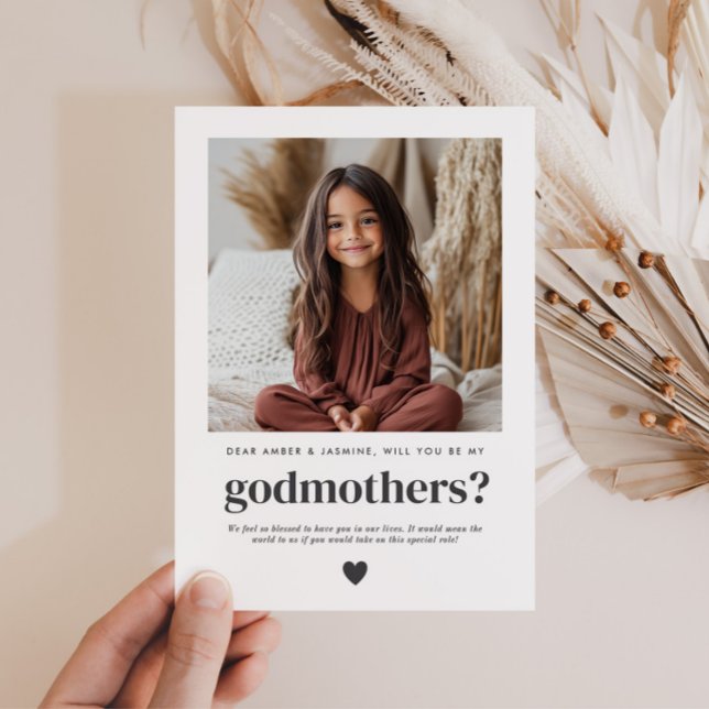 Invitation Demande de Parrainage pour Marraine en Photo (Zazzle Will You Be My Godmothers Photo Proposal Invitation)