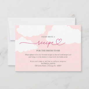 Invitation Demande de recette de douche de mariée Cloud moder