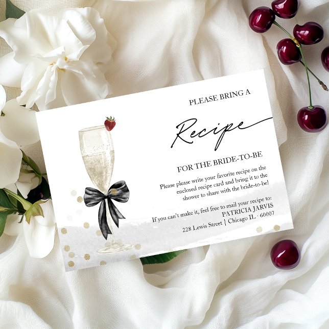 Invitation Demande de recette de douche de mariée en champagn (Créateur téléchargé)