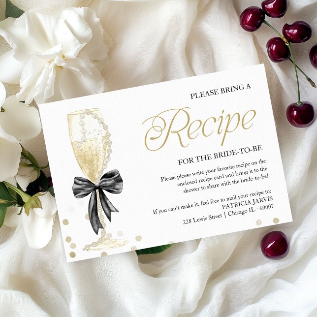 Invitation Demande de recette de douche de mariée Perles & Pr (Créateur téléchargé)