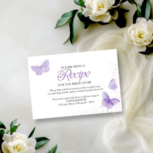 Invitation Demande de recette de douche nuptiale Papillon Vio