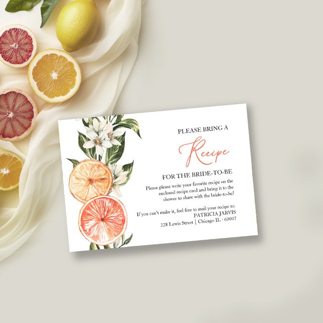 Invitation Demande de recette de Fête des mariées Citrus (Créateur téléchargé)