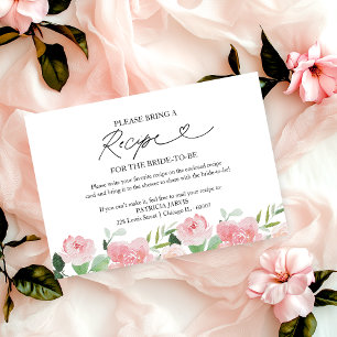 Invitation Demande de recette pour une baby shower fleurie av