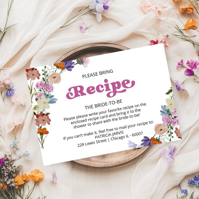 Invitation Demande de recette pour une douche de mariage à la (Créateur téléchargé)