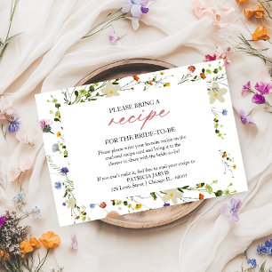 Invitation Demande de recette pour une douche de mariée aux f