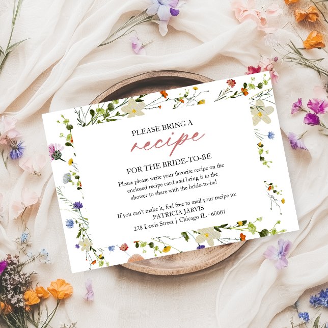 Invitation Demande de recette pour une douche de mariée aux f (Créateur téléchargé)