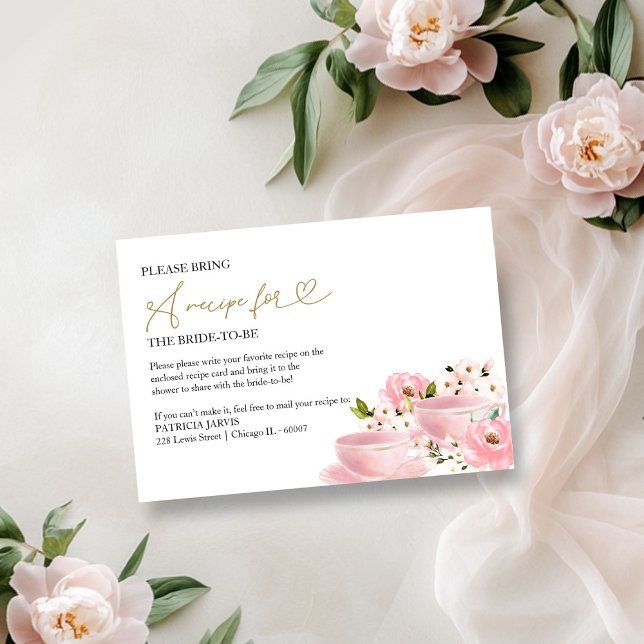 Invitation Demande de recette pour une fête de thé de mariage (Créateur téléchargé)