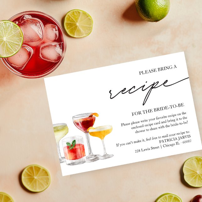 Invitation Demande de recette pour une fête prénuptiale avec  (Créateur téléchargé)