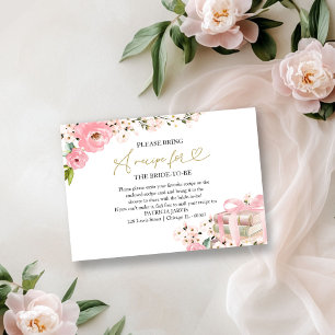 Invitation Demande de recette pour une fête prénuptiale de A 