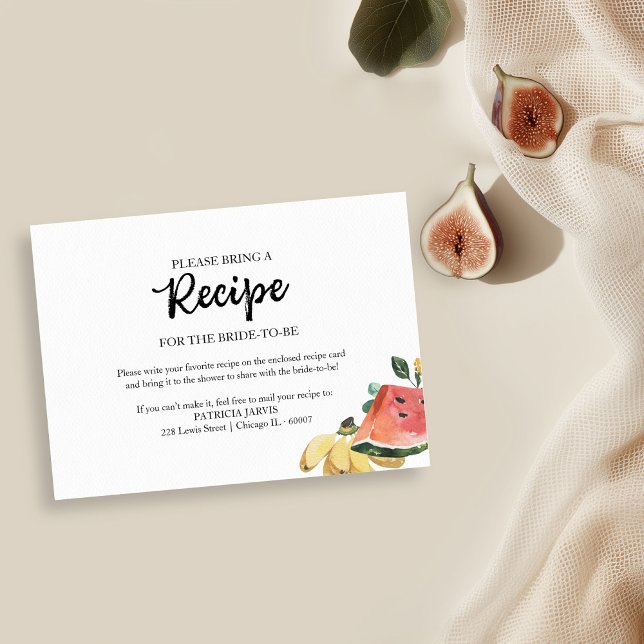 Invitation Demande de recette pour une fête prénuptiale Fresh (Créateur téléchargé)