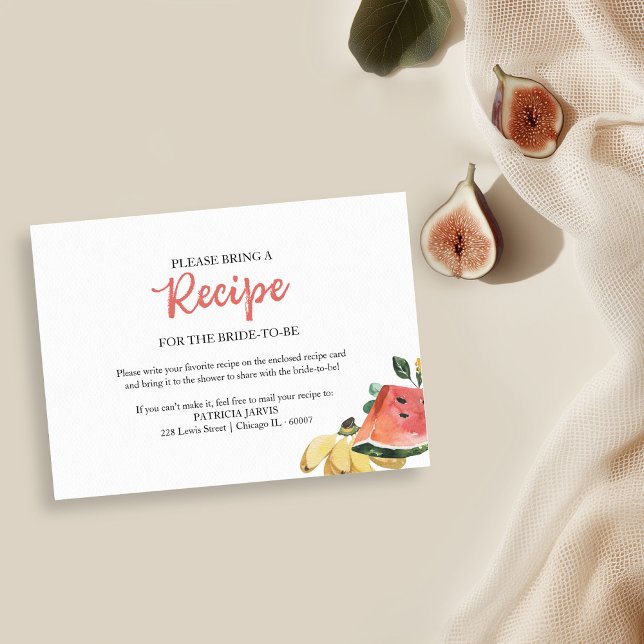Invitation Demande de recette pour une fête prénuptiale Fresh (Créateur téléchargé)
