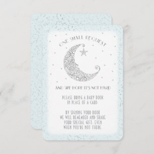 Invitation Demande de réservation Moon Star Baby shower Silve