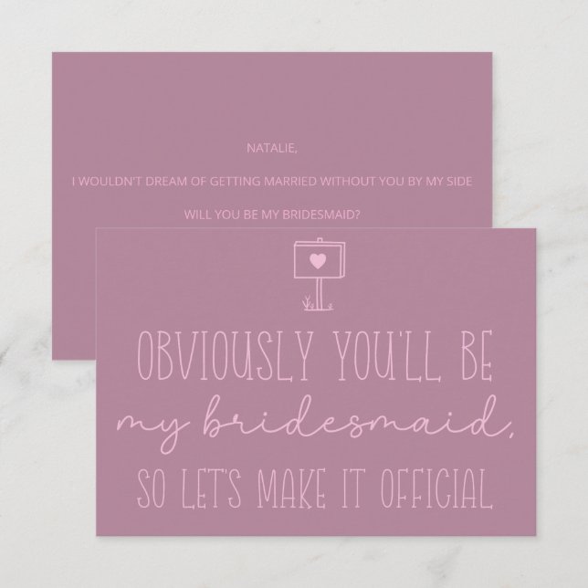 Invitation Demande de témoin de mariage (Devant / Derrière)