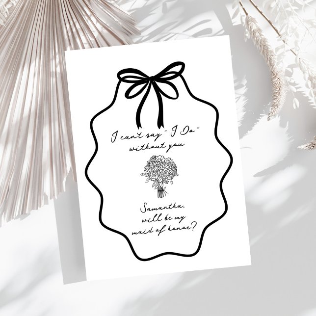 Invitation Demande de témoin de mariage florale avec noeud de (Créateur téléchargé)