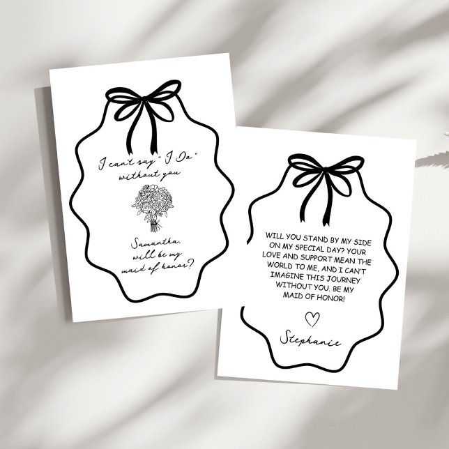 Invitation Demande de témoin de mariage florale avec nœud des (Créateur téléchargé)