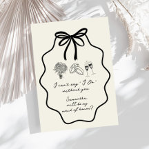 Demande de témoin de mariage florale avec nœud des