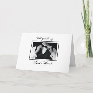 Invitation Demande de Témoin de Mariage Noir et Blanc