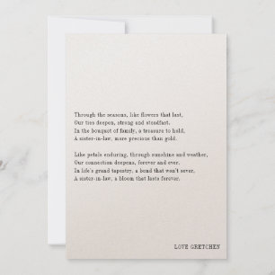 Invitation Demande de témoin de mariage pour belle-sœur avec 