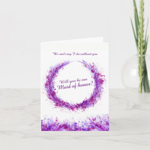 Invitation Demande de témoin de mariage violet : serez-vous n