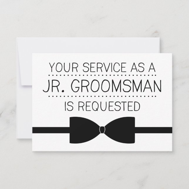 Invitation Demande d'inscription au Junior Groomsman| Groomsm (Devant)