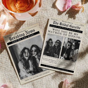 Invitation Demande drôle de témoin de mariage en journal vint