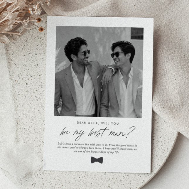 Invitation Demande écrite à l'ami pour être témoin de mariage (Zazzle Will You Be My Best Man Handwritten Proposal Inv Invitation)