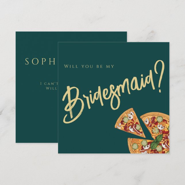 Invitation Demande en mariage pour la fête de mariage Émeraud (Devant / Derrière)
