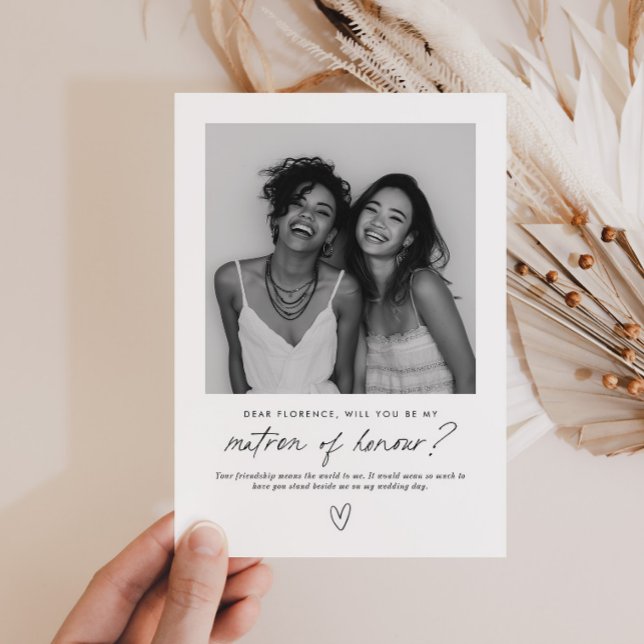 Invitation Demande Manuscrite de Témoin de Mariage (Zazzle Be My Matron of Honour Handwritten Proposal Invitation)