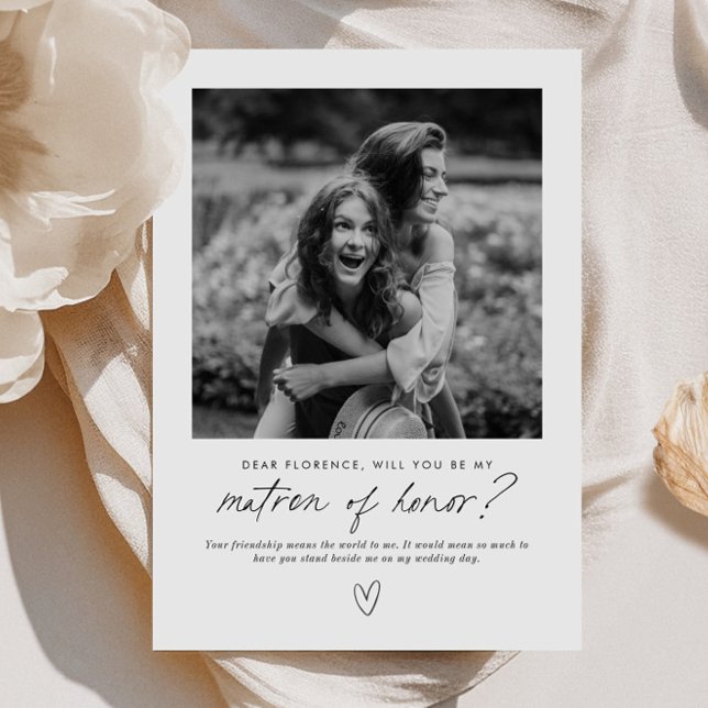 Invitation Demande manuscrite pour être ma Matrone d'Honneur (Zazzle Be My Matron of Honor Handwritten Proposal Invitation)
