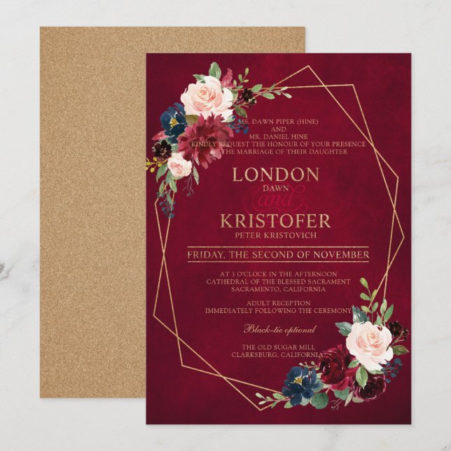 Invitation Demande personnalisée Mme London Dawn (Devant / Derrière)