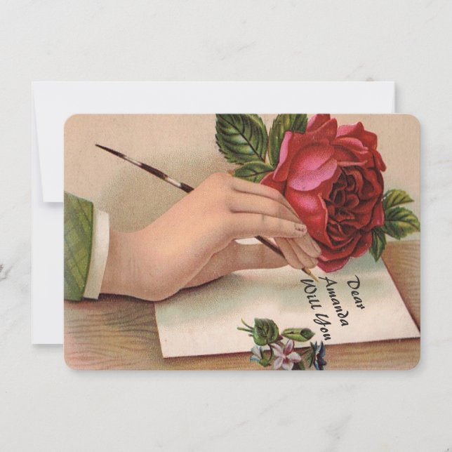 Invitation Demande personnalisée vintage pour être demoiselle (Devant)