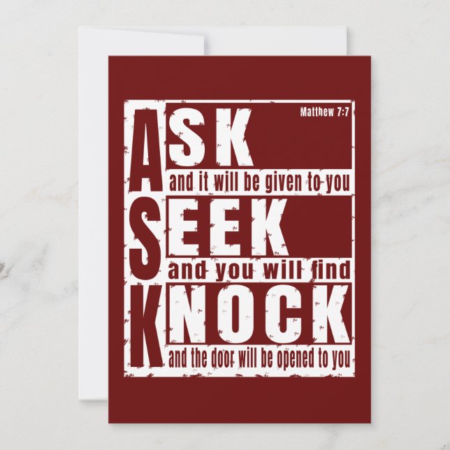 Invitation Demander le T-shirt knock (Devant)