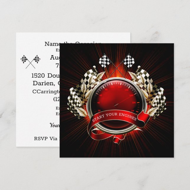 Invitation Démarrez vos moteurs (Devant / Derrière)