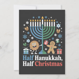 Invitation Demi-Hanoukka mi-Noël drôle Christmukkah