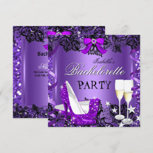Invitation Demoiselle Dentelle Violet Talon Haut Champagne 3