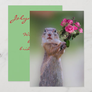 Invitation Demoiselle d'honneur avec des roses Prairie Dog