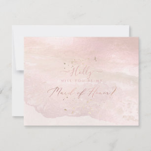 Invitation Demoiselle d'honneur côtière aquarelle rose de Pix