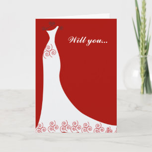 Invitation Demoiselle d'honneur de coutume de robe de mariée
