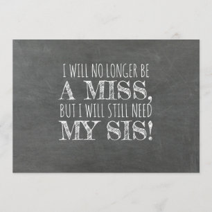 Invitation Demoiselle d'honneur de tableau/domestique de