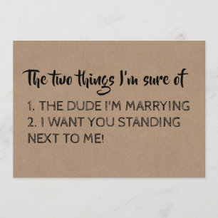 Invitation Demoiselle d'honneur/domestique drôles de