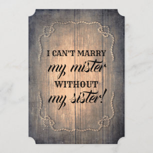 Invitation Demoiselle d'honneur/domestique rustiques de