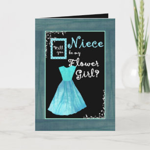 Invitation Demoiselle d'Honneur Fleur TURQUOISE BL