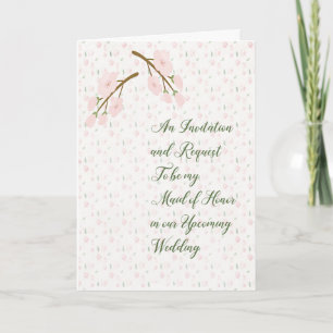 Invitation Demoiselle d'Honneur Fleurs Roses