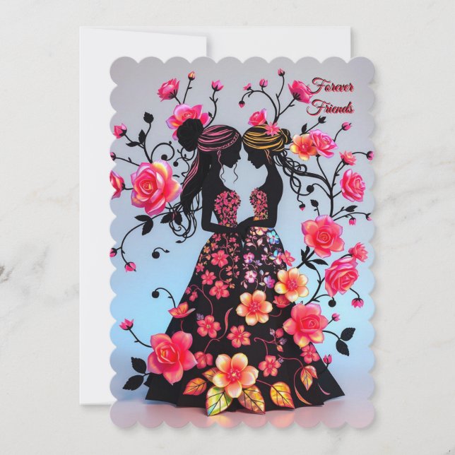 Invitation Demoiselle d'honneur invitation, Amies pour toujou (Devant)