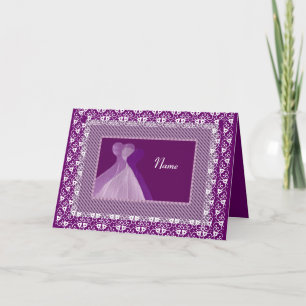 Invitation Demoiselle d'honneur - Robes violettes et garnitur
