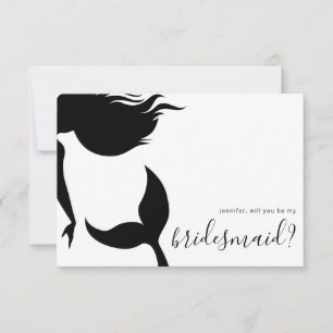 Invitation Demoiselle d'honneur silhouette de sirène simple