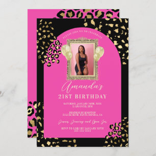 Invitation d'Empreinte de léopard rose