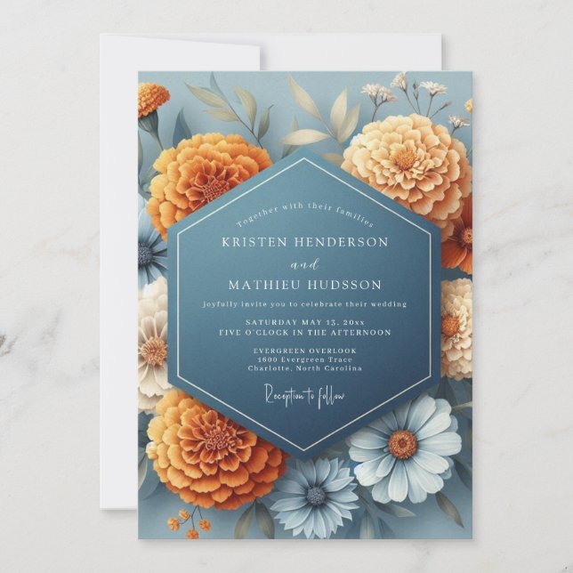 Invitation Denim Amber Autumn Wedding (Devant)