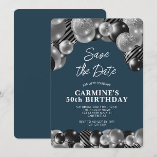 Invitation Denim Blue pour les 50 ans d'un homme